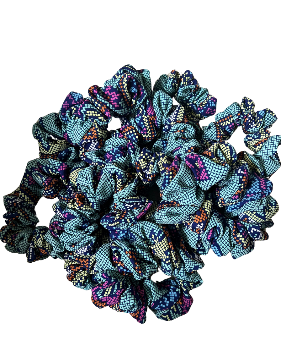 10 Pack Designer Abstract Print Scrunchies